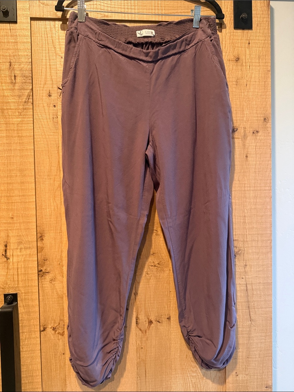 Soft Purple Ruched Ankle Pants